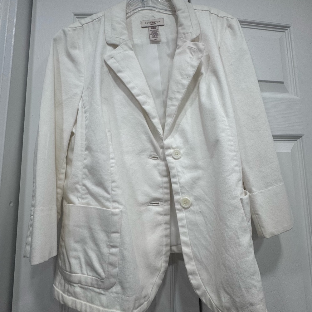 Covington White Longline Blazer Classic Design